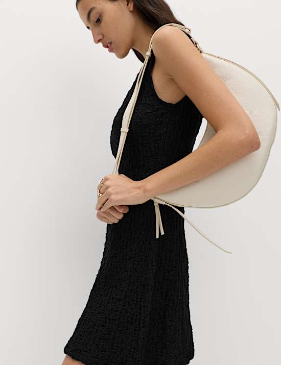 Cotton Rich Textured Mini Column Dress