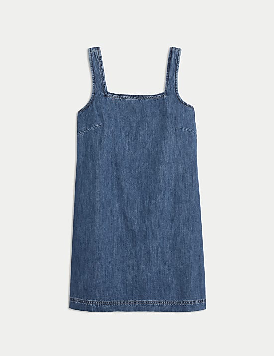 Pure Cotton Denim Mini Shift Dress