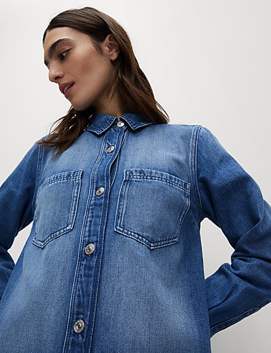 Denim Mini Shirt Dress