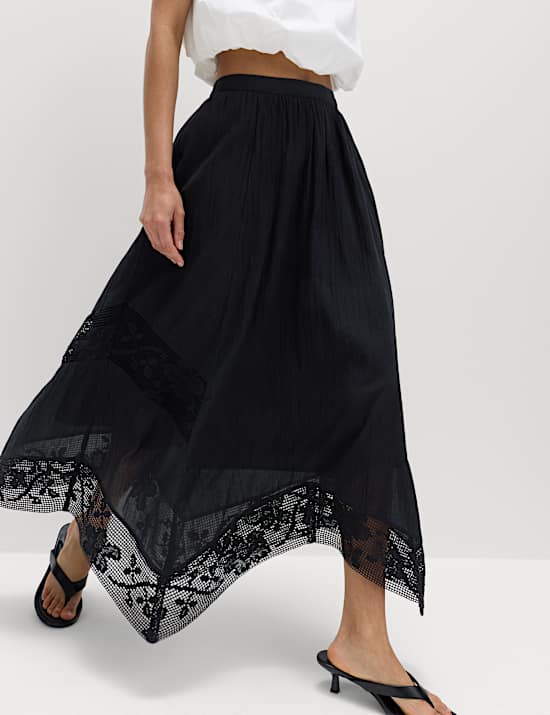 Pure Cotton Lace Maxi Circle Skirt