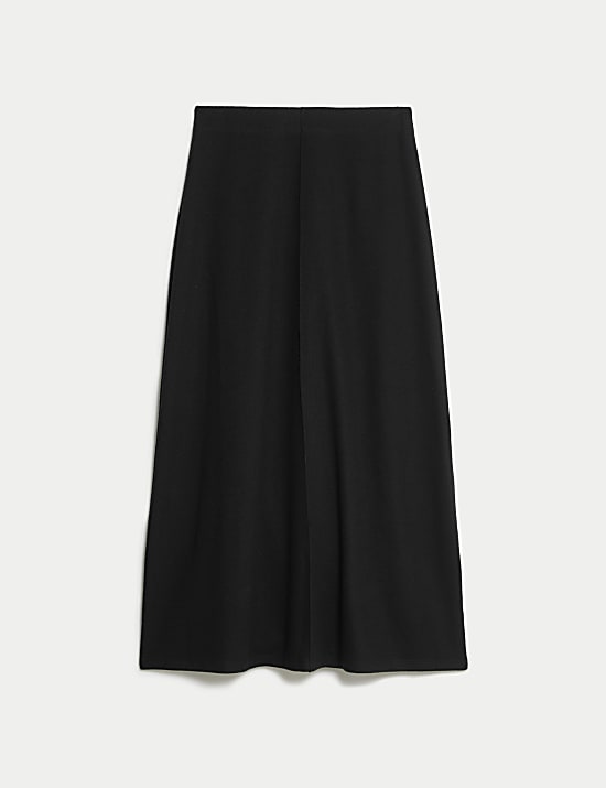 Cotton Blend Midi A Line Skirt BLACK Skirts M S AU