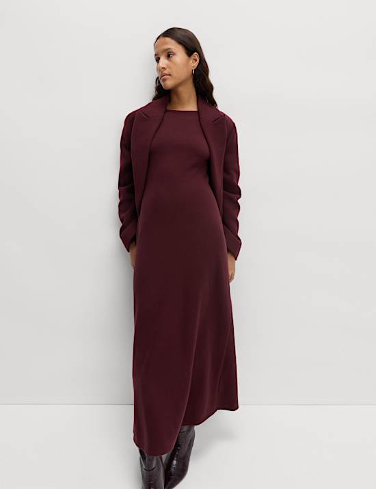Cotton Rich Cosy Midi Column Dress