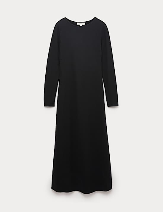 Robe midi coupe droite confortable en coton