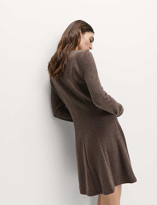 Jersey Round Neck Mini Skater Dress