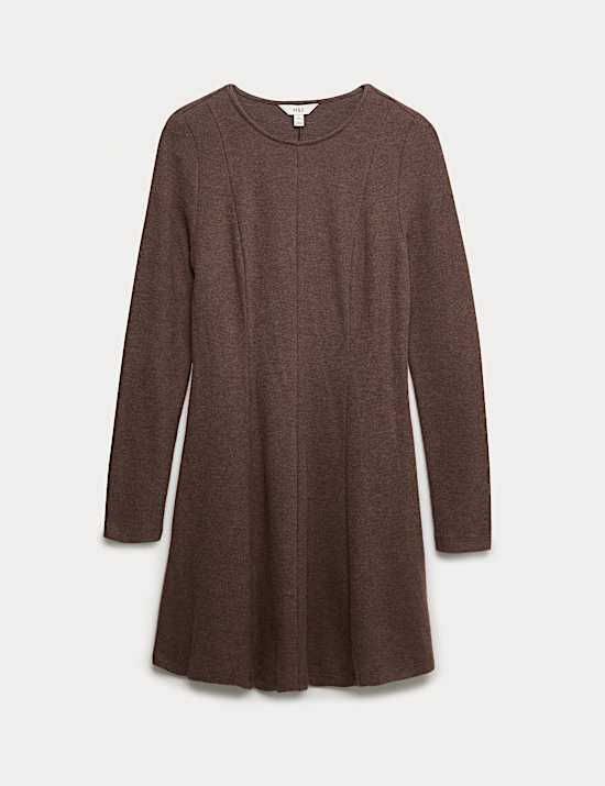 Jersey Round Neck Mini Skater Dress