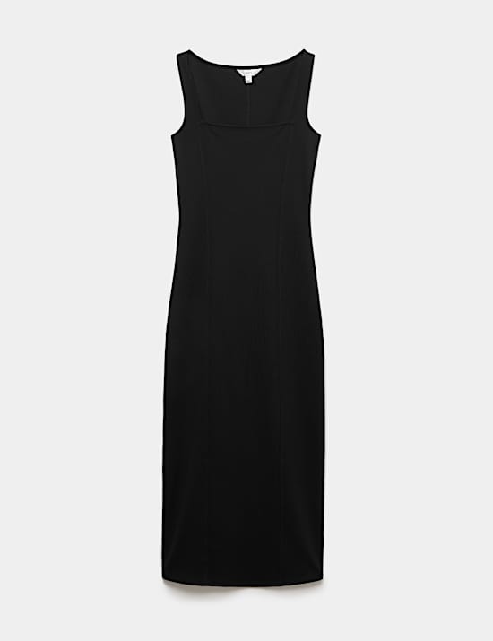 Jersey Square Neck Midi Bodycon Dress