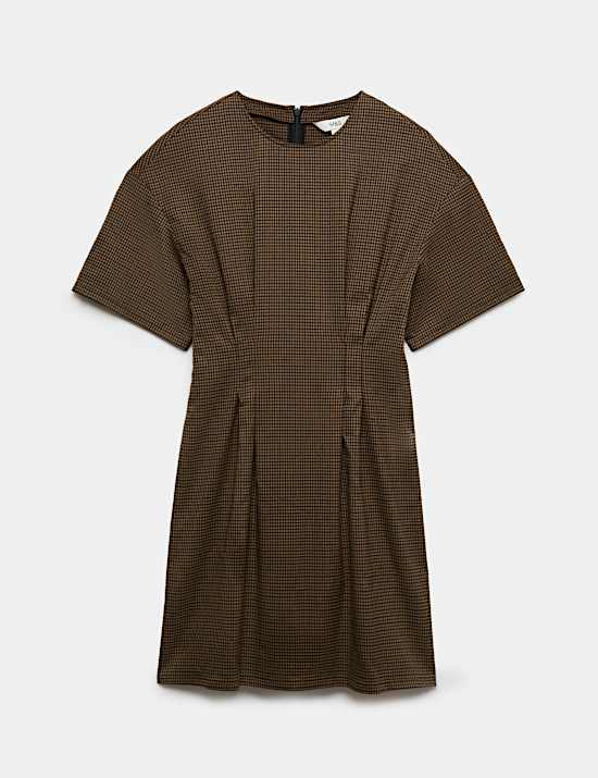 Checked Mini Waisted Dress
