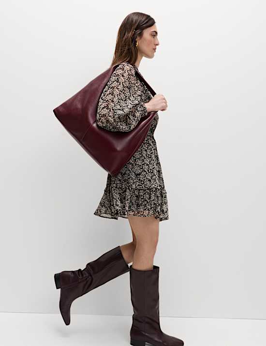 Tailliertes Minikleid aus Chiffon mit Bindekragen und Blümchenmuster