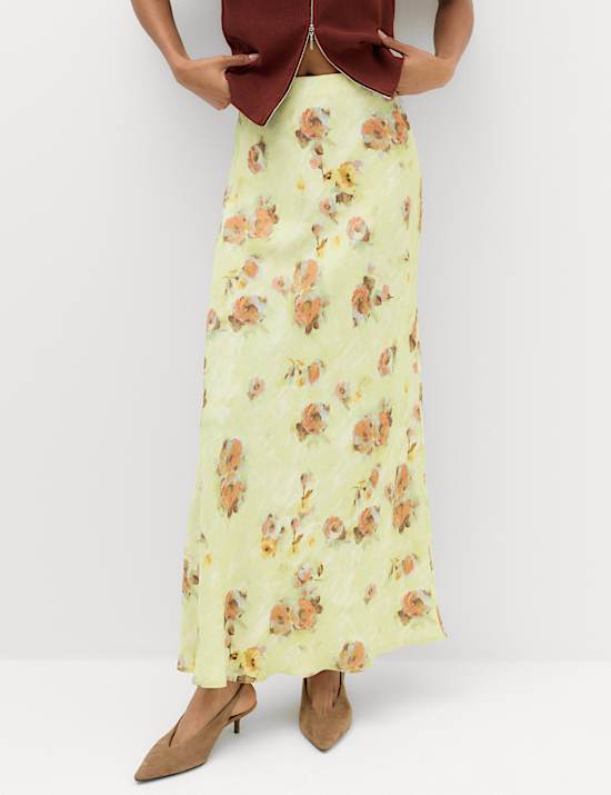 Floral Maxi A-Line Skirt