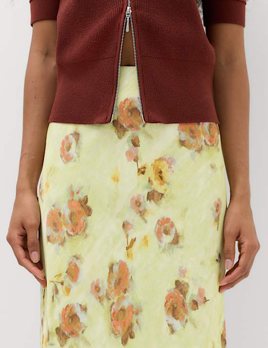 Floral Maxi A-Line Skirt