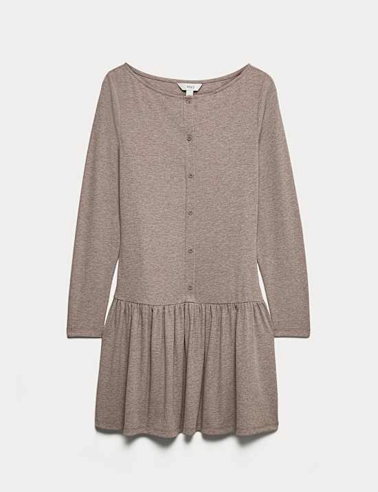 Jersey Drop Waist Mini Skater Dress