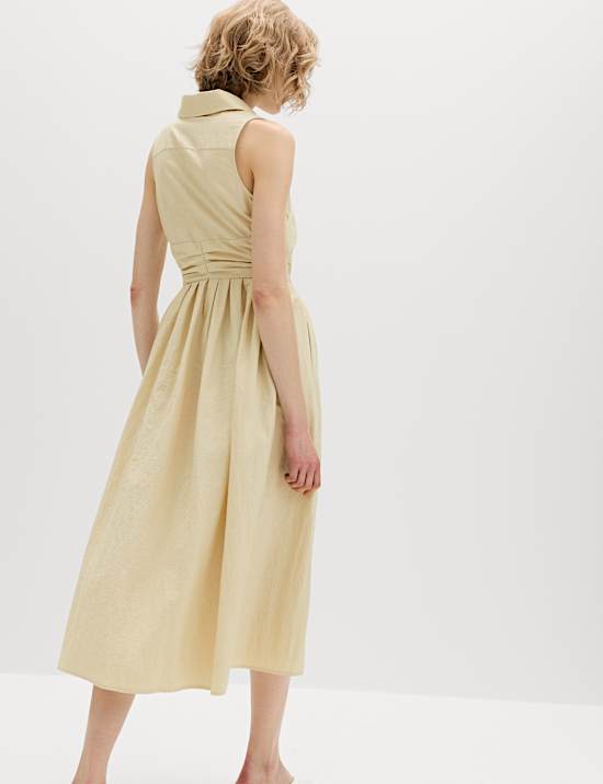 Button Through Midi Shirt Dress