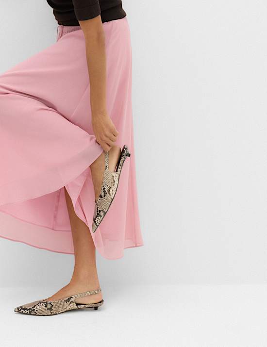 Tie Waist Midi A-Line Skirt