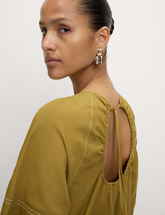 Bequemes Mini-Etuikleid aus reiner Baumwolle