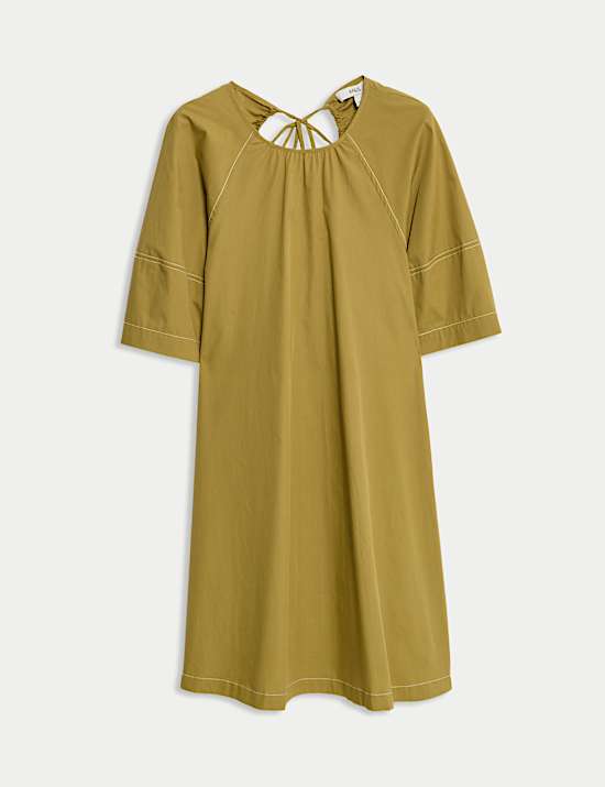 Bequemes Mini-Etuikleid aus reiner Baumwolle