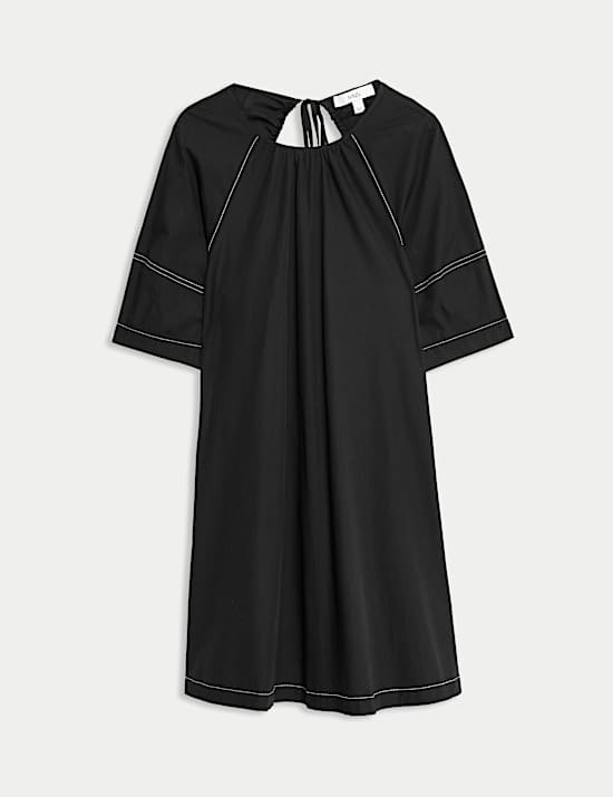 Gaun Terusan Katun Murni Mini Relaxed