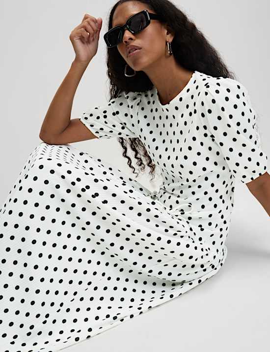 Polka Dot Midi Waisted Dress