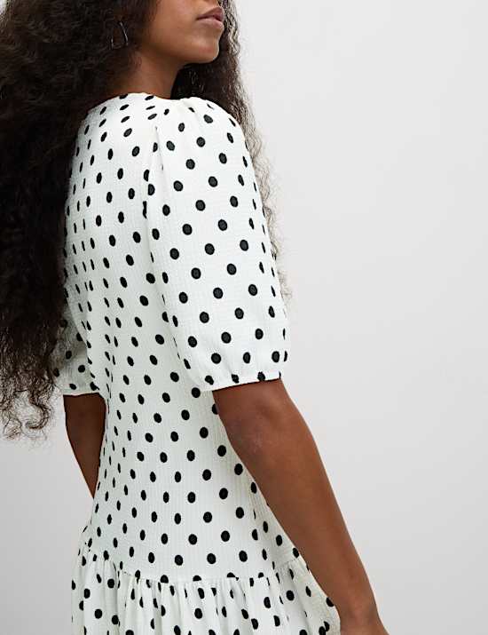 Polka Dot Midi Waisted Dress