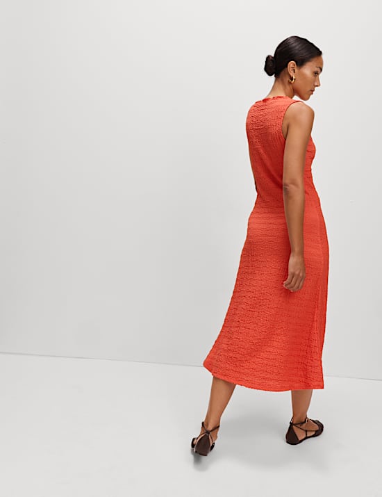 Jersey Textured Midi Column Dress