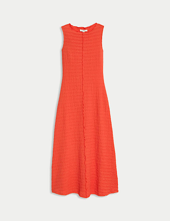 Jersey Textured Midi Column Dress