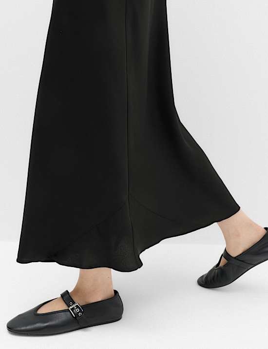 Satin Midi Slip Skirt