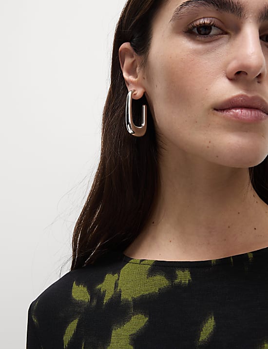 Robe midaxi coupe droite en jersey &agrave; d&eacute;tail floral