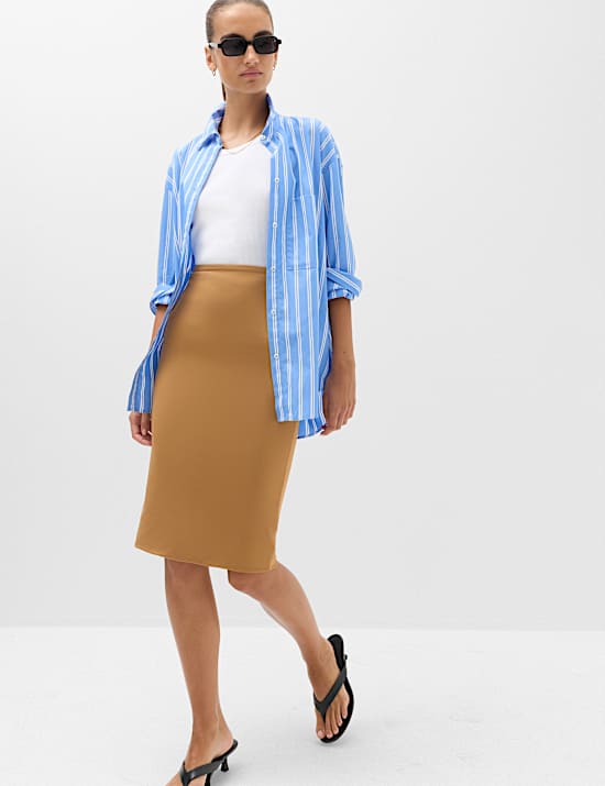 Jersey Midi Pencil Skirt
