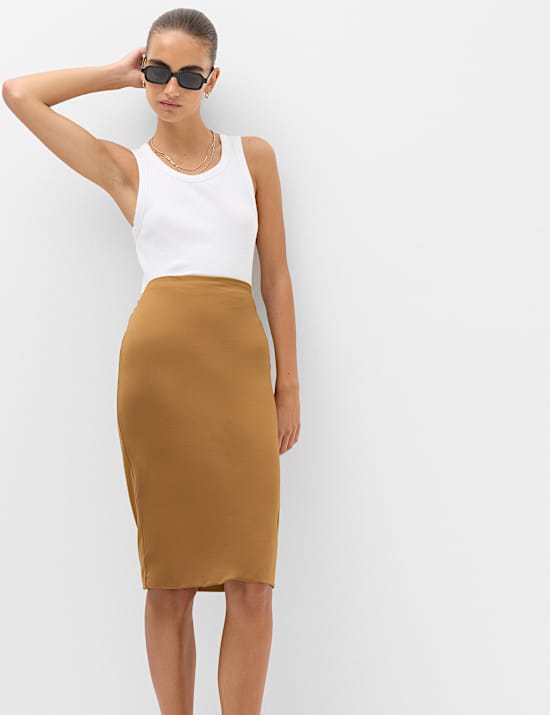 Jersey Midi Pencil Skirt