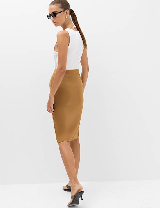 Jersey Midi Pencil Skirt