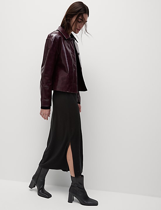 Robe midi coupe droite &agrave; encolure ronde