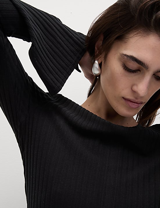 Robe midi coupe droite &agrave; encolure ronde