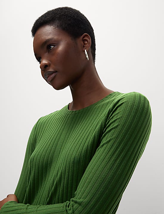 Round Neck Midi Column Dress