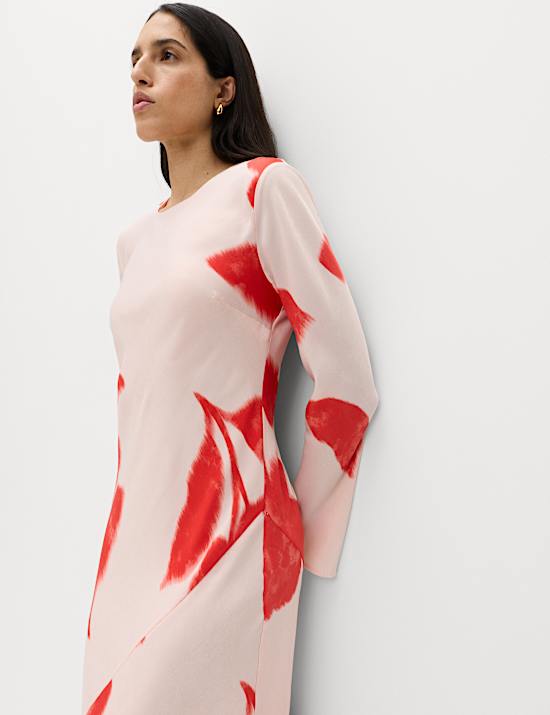 Printed Midaxi Column Dress
