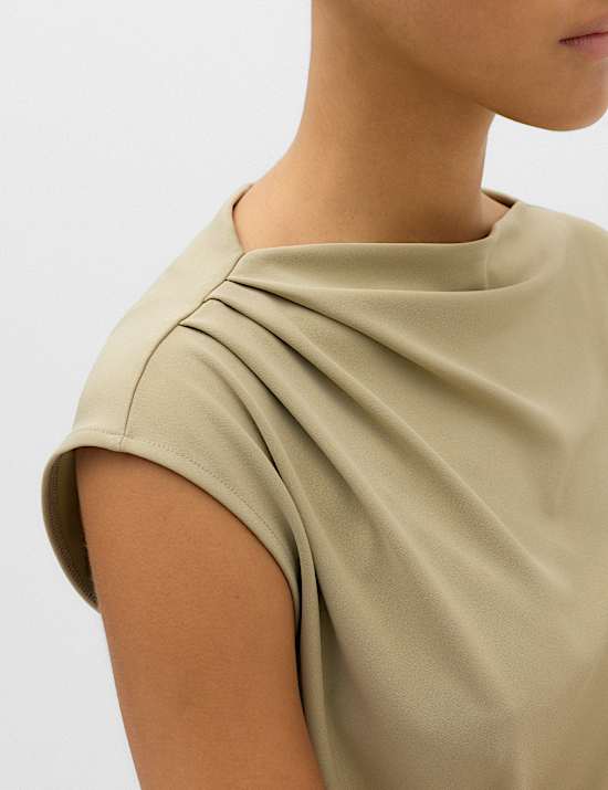 Jersey Tie Waist Midi Waisted Dress