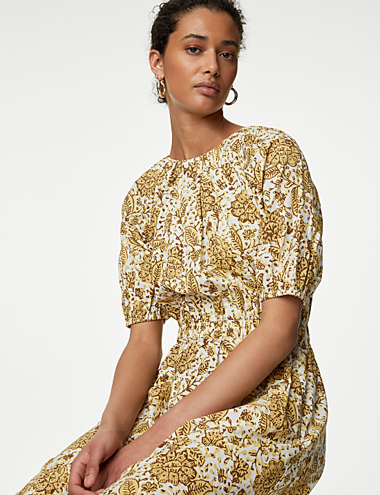 M and s floral dress discount