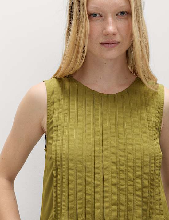 Robe midi coupe d&eacute;contract&eacute;e 100 % coton nervur&eacute;