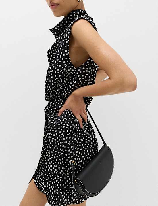 Satin Polka Dot Mini Bodycon Dress