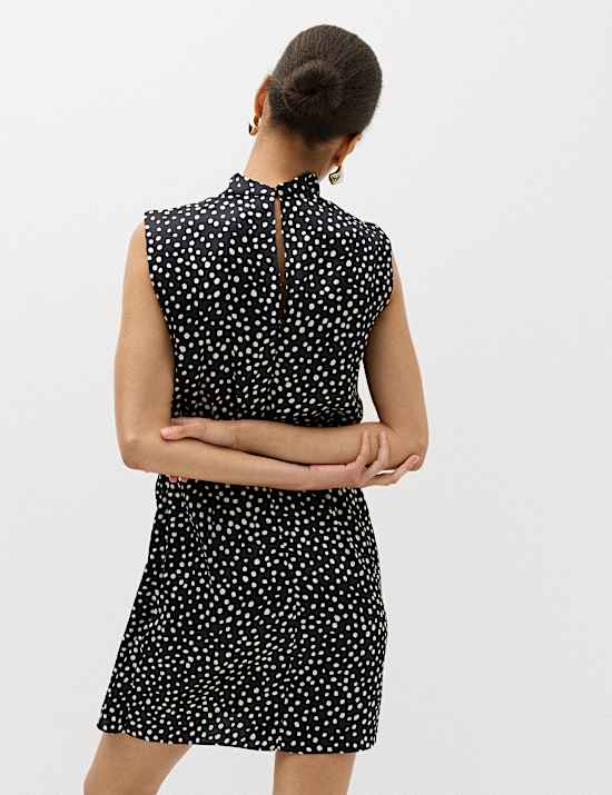 Satin Polka Dot Mini Bodycon Dress