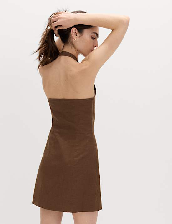 Mini-Westenkleid mit hohem Leinenanteil