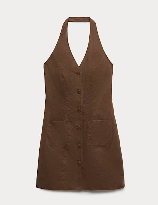 Mini-Westenkleid mit hohem Leinenanteil