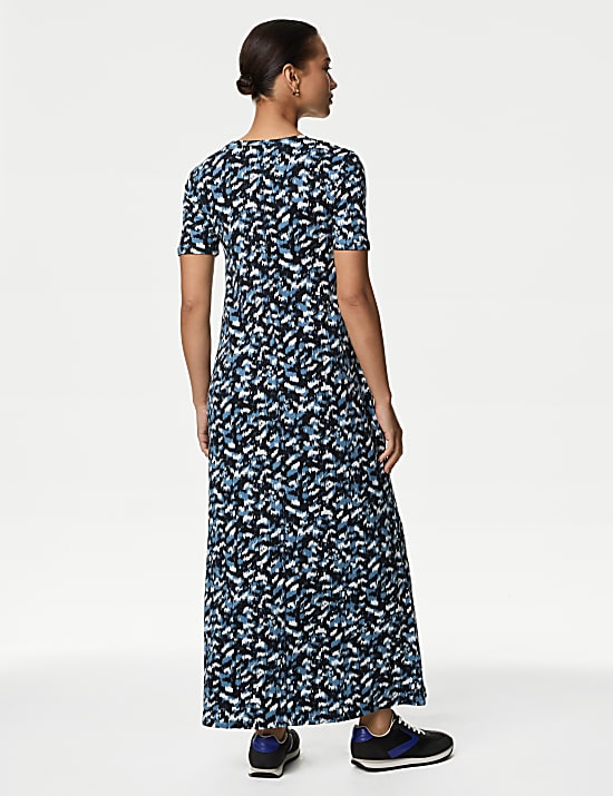 Pure Cotton Printed Midi T-Shirt Dress