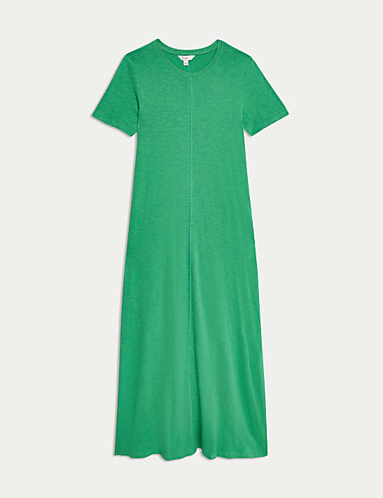 Jersey Round Neck Midi T-Shirt Dress