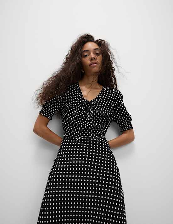 Polka Dot Midaxi Tea Dress