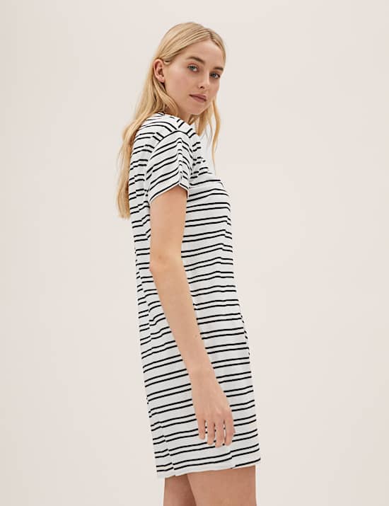 Pure Cotton Striped T-Shirt Dress