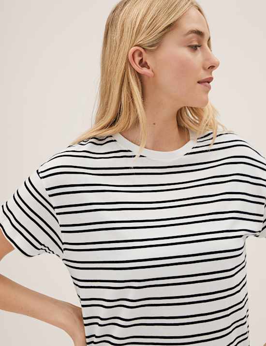 Pure Cotton Striped T-Shirt Dress