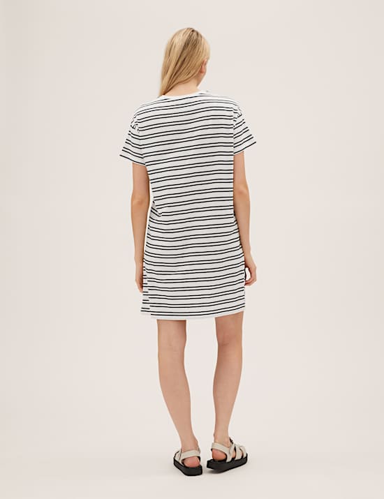 Pure Cotton Striped T-Shirt Dress