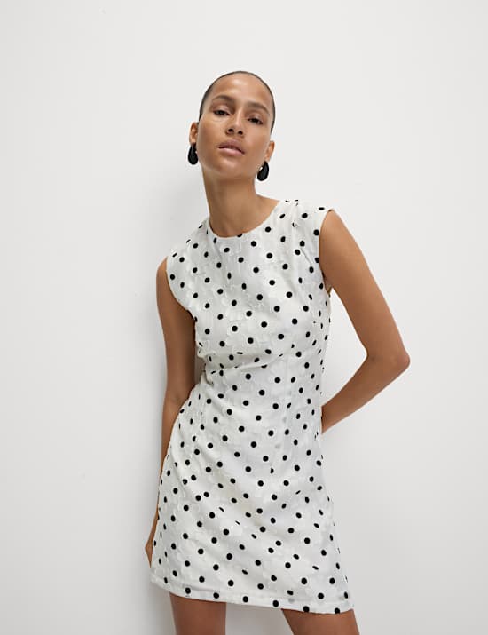 Polka Dot Mini Shift Dress
