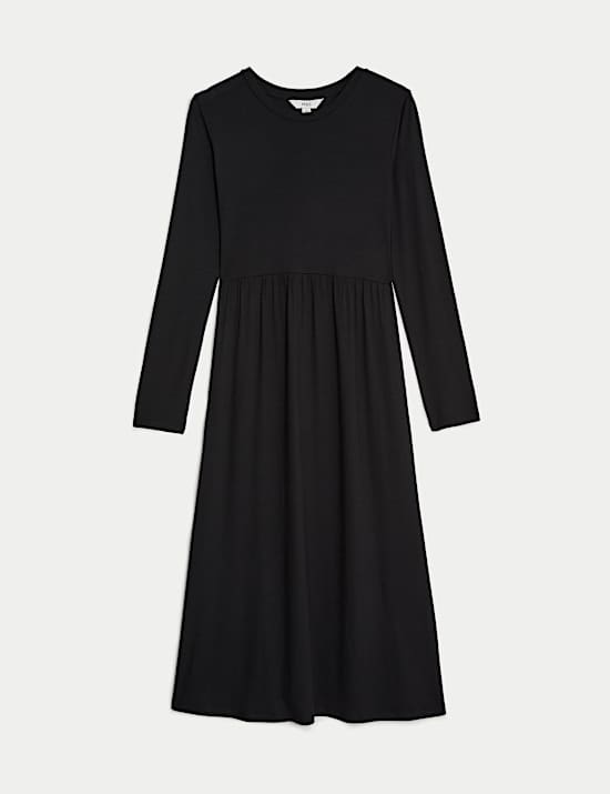 Robe midi coupe droite en jersey
