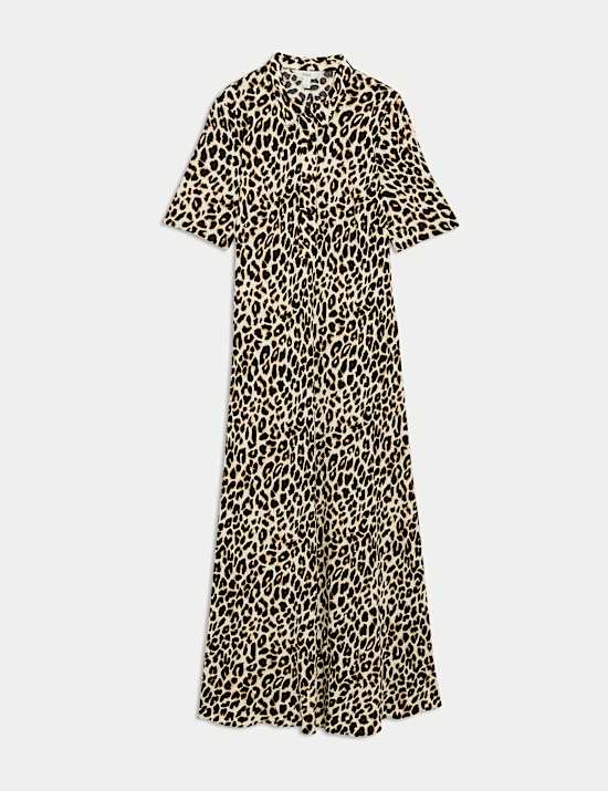 Animal Print Midaxi Shirt Dress