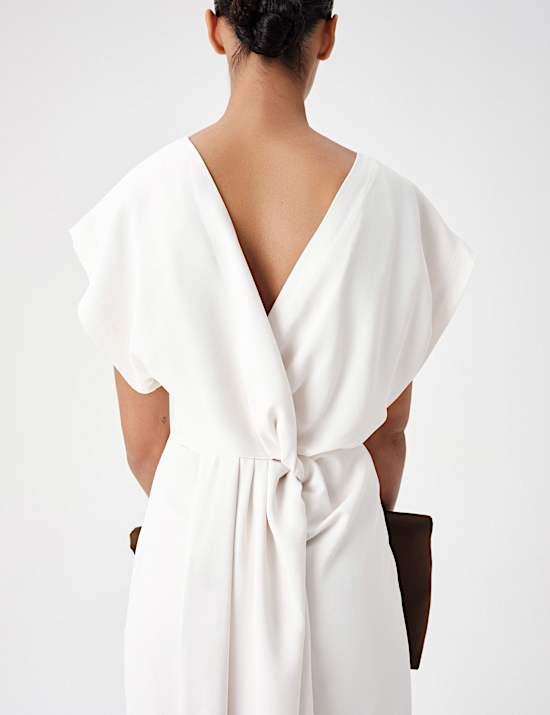 Satin Trail Back Mini Dress